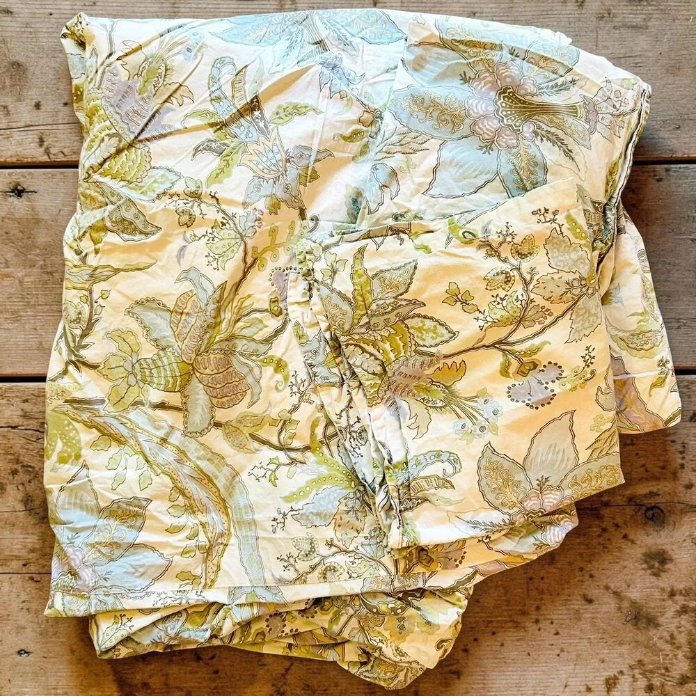 Pottery Barn Brigitte Jacobean Full Queen Duvet Cover and 2 Pillowcases Sham